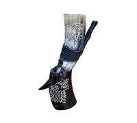 THE ANTIQUE HOUSE Viking Drinking Beer Mug Wolf Engraving Genuine Horn Wine Mead Mug with Stand & Leather Holder Gifting Item