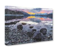 The Apgar Mountains In Montana Painting Modern Art Canvas Wall Art Print Ready to Hang, Framed Picture for Living Room Bedroom Home Office Décor, 20x14 Inch (50x35 cm)