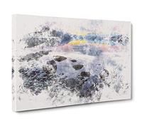 The Apgar Mountains in Montana Watercolour Canvas Print for Living Room Bedroom Home Office Décor, Wall Art Picture Ready to Hang, 30 x 20 Inch (76 x 50 cm)