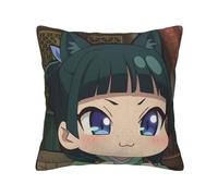 The Apothecary Diaries Anime Pillow Case Maomao Himmel Fern Printed Pillowcase Square Plush Furry Home Sofa Bed Cushion Covers (18 x 18 inches)