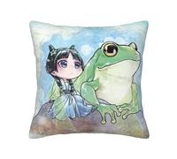 The Apothecary Diaries Anime Pillow Case Maomao Himmel Fern Printed Pillowcase Square Plush Furry Home Sofa Bed Cushion Covers (18 x 18 inches)