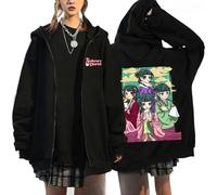 The Apothecary Diaries Anime Zip-Up Hoodie, Black, Oversized, Unisex, American Vintage Style (Black 6,S)
