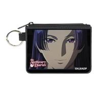 The Apothercary Diaries Wallet, Coin Purse, Apothecary Diaries Jinshi Face Close Up and Title Logo Black, Canvas