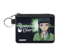 The Apothercary Diaries Wallet, Coin Purse, Apothecary Diaries Maomao Thinking Pose and Logo Black Greens, Canvas