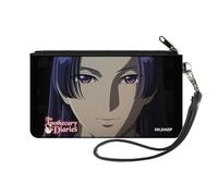 The Apothercary Diaries Wallet, Zip Pouch, Apothecary Diaries Jinshi Face Close Up and Title Logo Black, Canvas