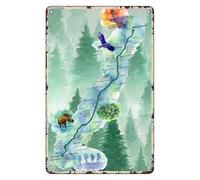 The Appalachian Trail Hiking Trail Map Retro Metal Signs Adventures Wall Art Vintage Wall Decor Metal for Home Cafe Bar Decoration 20x30cm