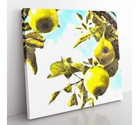 The Apple Tree Painting Modern Canvas Wall Art Print Ready to Hang, Framed Picture for Living Room Bedroom Home Office Décor, 50x50 cm (20x20 Inch)