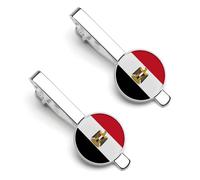 The Arab Republic of Egypt National Flag Metal Tie Clips for Men Tie Bar Pinch Closure Clip Clamp Pins for Business Party Wedding Anniversary Christmas