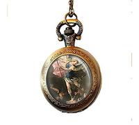 The Archangel Catholic Pocket Watch Necklace Religious Protect Jewelry Catholic Medallion Jewelry Art Picture Jewelry