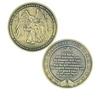 The Archangel Michael Challenge Coin Christian Coin Bible Verse Angel Coin As Catholic Gifts (Single Coin)