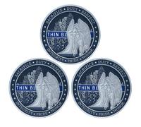 The Archangel Michael Challenge Coin Thin Blue Line Police Officers Coin (Pack of 3)