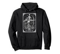 The Archery Girl Archer Bow and Arrow Tarot Card Skeleton Pullover Hoodie
