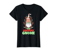 The Archery Gnome Christmas Archer Value Graphic T-Shirt, Women, Black, XL