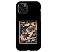 The Arctic Purrforce - Vintage Christmas Cats Sleigh Ride Case for iPhone 11 Pro