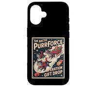 The Arctic Purrforce - Vintage Christmas Cats Sleigh Ride Case for iPhone 16