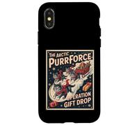 The Arctic Purrforce - Vintage Christmas Cats Sleigh Ride Case for iPhone X/XS