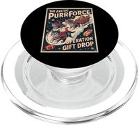 The Arctic Purrforce - Vintage Christmas Cats Sleigh Ride PopSockets PopGrip for MagSafe