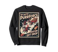 The Arctic Purrforce - Vintage Christmas Cats Sleigh Ride Sweatshirt