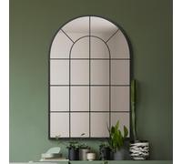 The Arcus - Black Framed Arched Window Leaner/Wall Mirror 47" X 31" (120x80CM) Suitable for Inside and Outside!