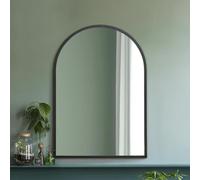 The Arcus - Black Metal Framed Arched Wall Mirror 39" X 27" (100CM X 70CM). Suitable for Inside and Outside!…