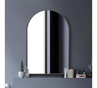 Black Metal Framed Arched Wall Mirror 47" X 31" (120CM X 80CM) MirrorOutlet Black 1 Pack