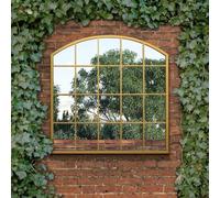 The Arcus - Gold Framed Arched Window Garden Mirror 39"x39" 100x100CM. Suitable for Outside and Inside!