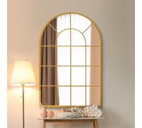 The Arcus - Gold Framed Arched Window Leaner/Wall Mirror 47" X 31" (120x80CM) Suitable for Inside and Outside!