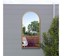 The Arcus - Gold Metal Framed Arched Garden Wall Mirror 31" X 16" (80CM X 40CM). Suitable for Outside and Inside.