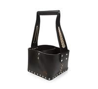 The ARG Matero Bag for Yerba Mate Gourd and Thermos, Fully Leather, Handmade Artisanal, with Portable Handle, Essential for Travel, Picnic, Camping and Home Use - (Color Black)