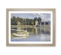 The Argenteuil Bridge By Claude Monet Classic Painting Framed Print | A4 Oak Framed Wall Art | Ready to Hang | Classic Cityscape Picture | Living Room Bedroom Lounge Office