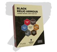 The Army Painter, Combat Se7ens: Black Relic Armour, 7 x 18 ml Warpaints Fanatic: 4 Acrylic, 1 Wash, 2 Metallics, Perfect for Miniature Quality Hobby Paints for DnD & Warhammer Figures