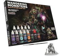 The Army Painter, GameMaster: Wandering Monsters Role-playing Paint Set, 15x18 ml Fanatic Acrylic Paints, incl. Metallics, Wash, Primer, 1 Brush & 1 Free Miniature - For Warhammer & Dnd