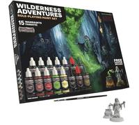 The Army Painter GameMaster: Wilderness Adventures Role-playing Paint Set, 15x18 ml Warpaints Fanatic Acrylic, 1 GameMaster Drybrush, 1 FREE Hard-plastic snap-fit Hag Miniature
