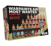The Army Painter, Warpaints Air Most Wanted Paint Set, 22x18ml paints, 19 Acrylic Airbrush paints, incl. 2 Metallics, 1 Fluorescent, 1 Medium & 3 Speedpaints - for models and miniature painting