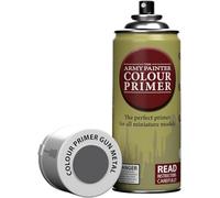 The Army Painter Colour Primer Gun Metal, 400 mL Acrylic Spray Primer, Spray Paint Basecoat for Miniature Priming, Tabletop Roleplaying, Boardgames, and Wargames Miniature Modelling