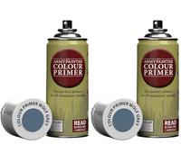 The Army Painter Colour Primer Wolf Grey, 400 mL Acrylic Spray Primer, Spray Paint Basecoat for Miniature Priming, Tabletop Roleplaying, Boardgames, and Wargames Miniature Modelling (Pack of 2)