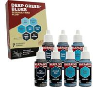 The Army Painter, Flexible Triad PLUS+ Deep Green-Blues, 7x18ml Model Paint | Paint Set, Incl. 6 x Warpaints Fanatic & 1 John Blanche Acrylics Model Paint, Miniature Painting for Dnd & Warhammer