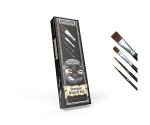 The Army Painter GameMaster Terrain Brush Kit, 4 Brushes, for Painting XPS Foam MDF Board Scenery or Wargaming Terrain: Large Drybrush, Medium Drybrush, Wash Brush, Effects Brush, for Roleplaying