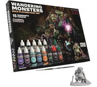 The Army Painter, GameMaster: Wandering Monsters Role-playing Paint Set, 15x18 ml Fanatic Acrylic Paints, incl. Metallics, Wash, Primer, 1 Brush & 1 Free Miniature - For Warhammer & Dnd