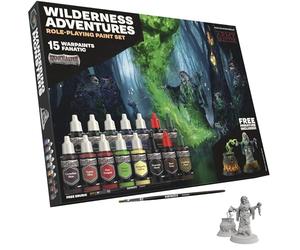 The Army Painter GameMaster: Wilderness Adventures Role-playing Paint Set, 15x18 ml Warpaints Fanatic Acrylic, 1 GameMaster Drybrush, 1 FREE Hard-plastic snap-fit Hag Miniature