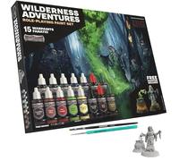 The Army Painter, GameMaster: Wilderness Adventures Role-playing Set Combo | 15x18 ml Warpaints Fanatic Acrylic Paints, 2 Brushes, 1 FREE Hard-snap-fit Hag Miniature