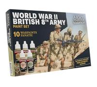 The Army Painter, Historical: WWII British 8th Army, 10 x 18 ml Warpaints Fanatic, 9 Acrylics & 1 Wash - Miniature Paint to recreate the fight across North Africa