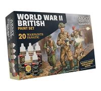The Army Painter, Historical: WWII British Paint Set, 20 x 18 ml Warpaints Fanatic: 14 acrylic, 4 Washes, 1 Effect & 1 Metallic - Miniature Paint for British Armed Forces