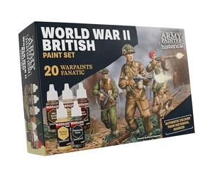 The Army Painter, Historical WWII British Paint Set, 20x18ml Acrylic Paints | Model Acrylic Paint Set, Incl. Warpaints Fanatic: 14 acrylic, 4 Washes, 1 Effect, 1 Metallic, for Miniature Painting & Dnd