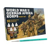 The Army Painter, Historical: WWII German Afrika Korps Combo, 10 x 18 ml Warpaints Fanatic Acrylics & 1 Dipit Brush
