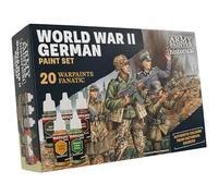The Army Painter, Historical: WWII German Paint Set, 20 x 18 ml Warpaints Fanatic: 14 acrylic, 4 Washes, 1 Effect & 1 Metallic - Miniature Paint to recreate the Blitzkrieg