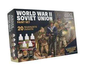 The Army Painter, Historical: WWII Soviet Union, 20 x 18ml Warpaints Fanatic: 14 Acrylics, 4 Washes, 1 Metallic & 1 Effect - Miniature Paint to recreate the Eastern Front