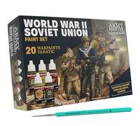 The Army Painter Historical WWII Soviet Union Combo, 20x18ml Acrylic Paints | Paint Set includes: Warpaints Fanatic: 14 Acrylics, 4 Washes, 1 Metallic, 1 Effect & 1 Dipit Brush - Miniature Paint
