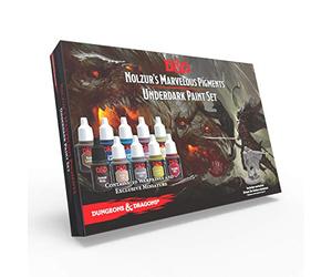 The Army Painter Nolzur's Marvelous Pigments Underdark Paint Set, 10 Dropper Bottles 12 ml Acrylic Paint and a Miniature Figure for Dungeons and Dragons DND