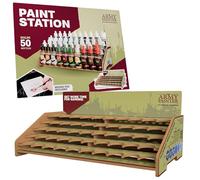 The Army Painter, Paint Station, Paint Storage for 50 Warpaints Fanatic, Speedpaint & Warpaints Air Acrylic Paints, incl. Storage for Paint Brushes and 100 sheets - Paint Rack for Miniature Painting